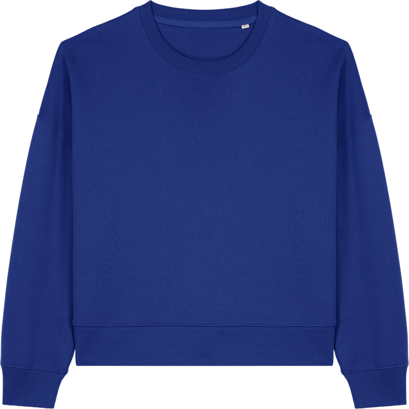 Sweat femme Stella Alma à plat, coloris Worker Blue