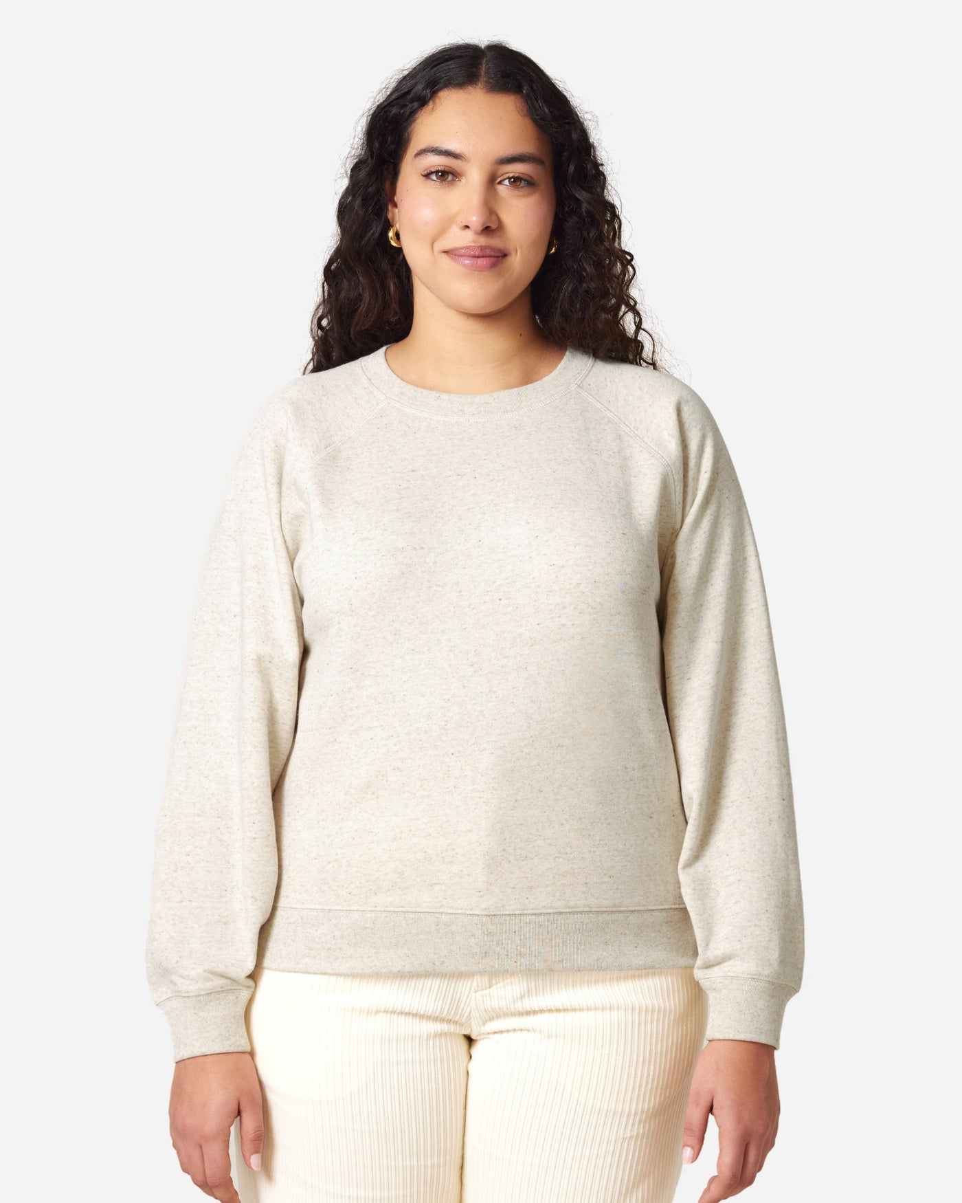 Sweat femme Stella Clara porté, coloris Eco-Heather