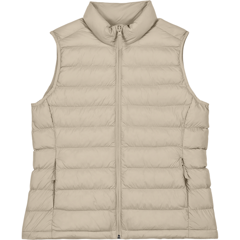 Doudoune sans manches femme Stella Climber 2.0 à plat, coloris Desert Dust