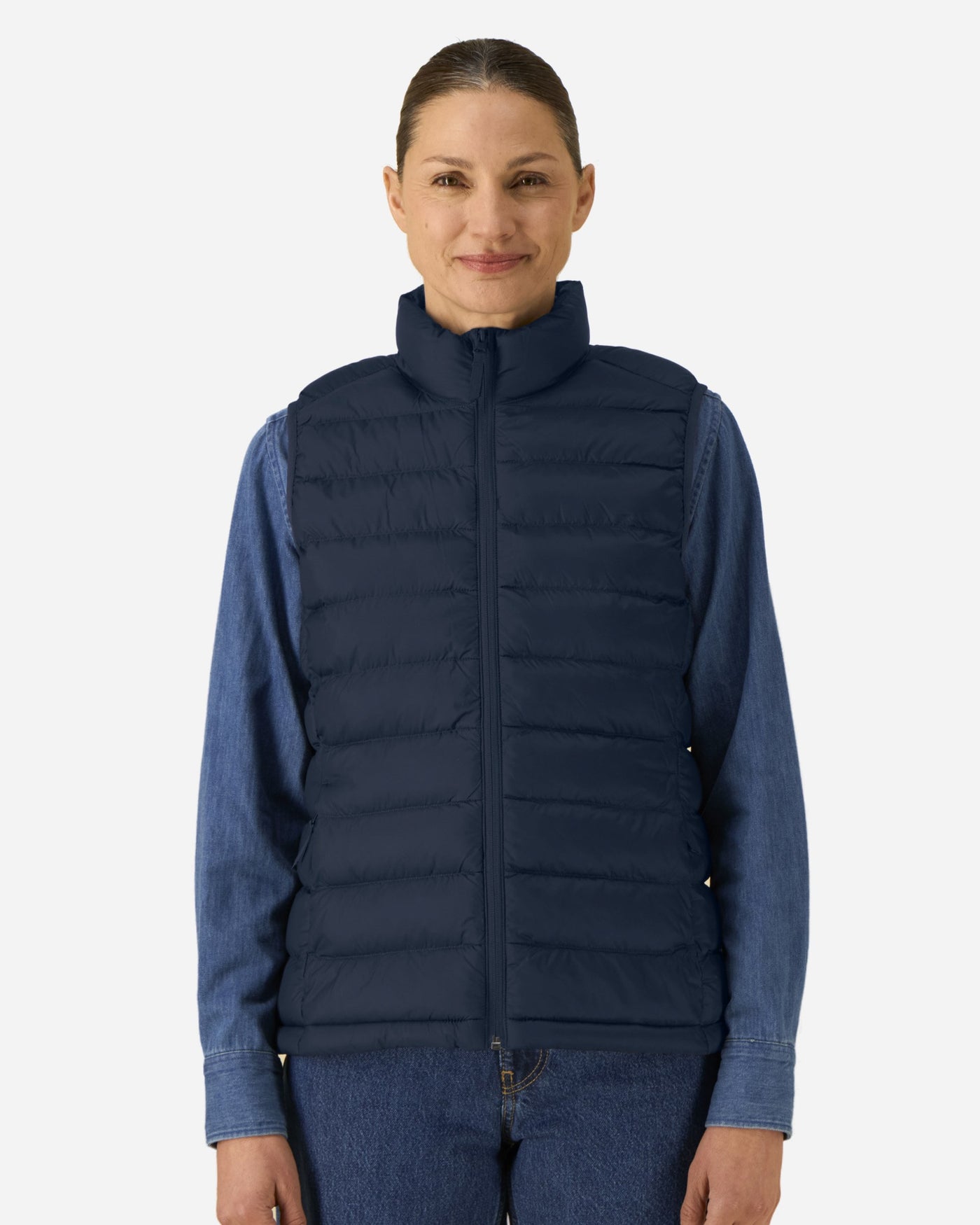 Doudoune sans manches femme Stella Climber 2.0 porté, coloris French Navy