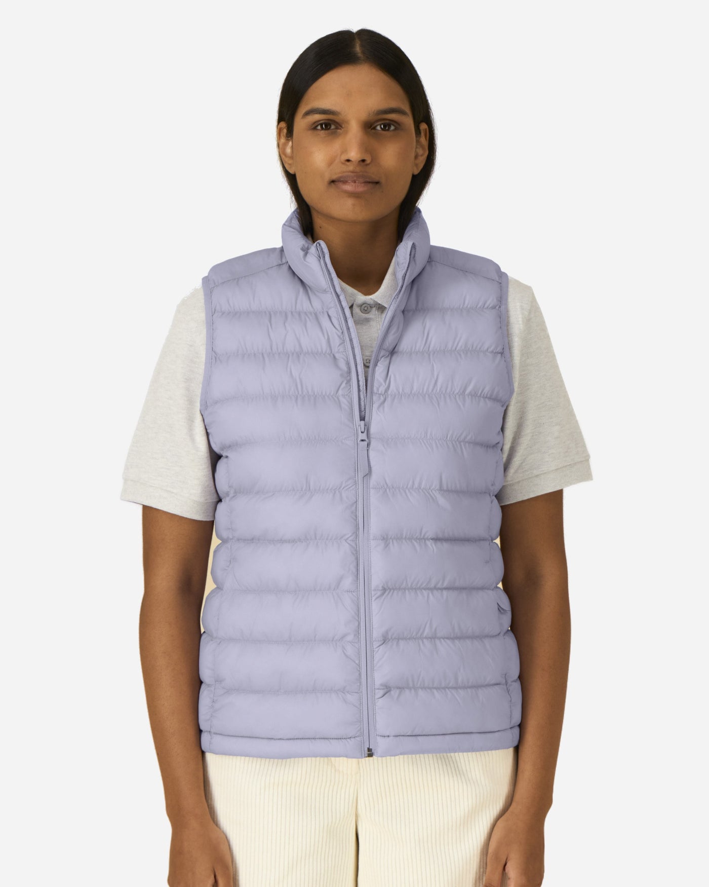 Doudoune sans manches femme Stella Climber 2.0 porté, coloris Lavender