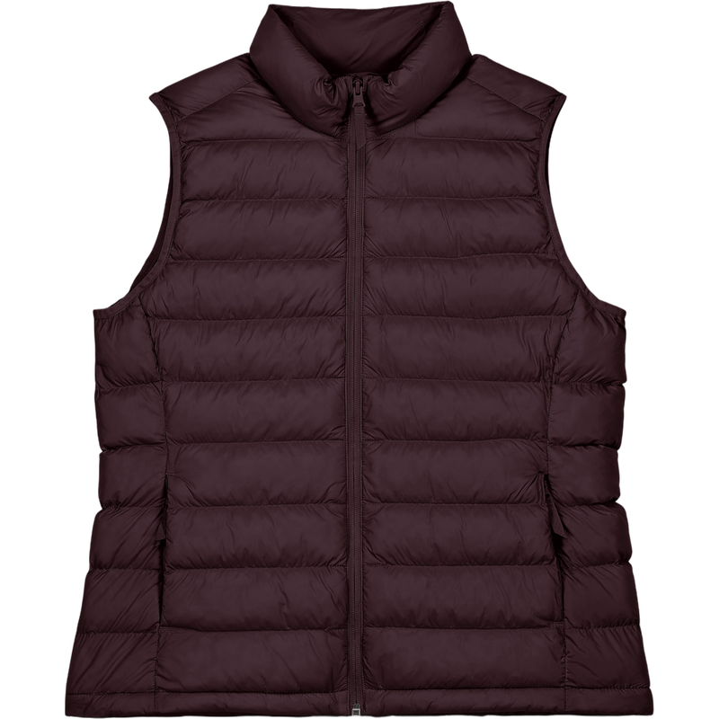 Doudoune sans manches femme Stella Climber 2.0 à plat, coloris Red Brown