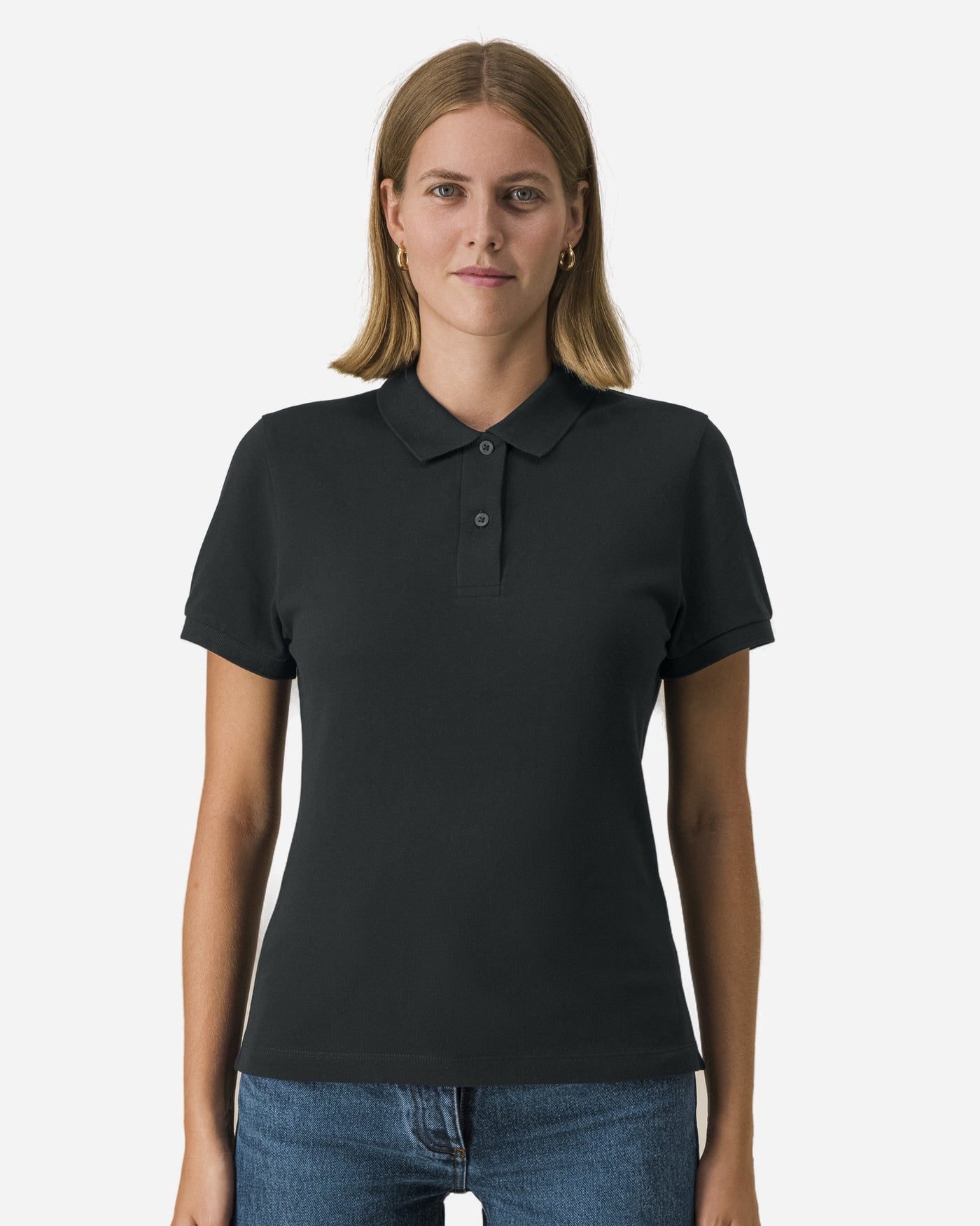 Polo femme Stella Coaster porté, coloris Black