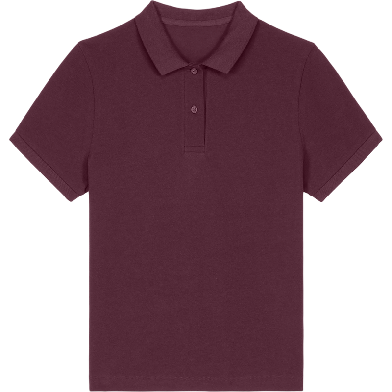 Polo femme Stella Coaster à plat, coloris Deep Plum