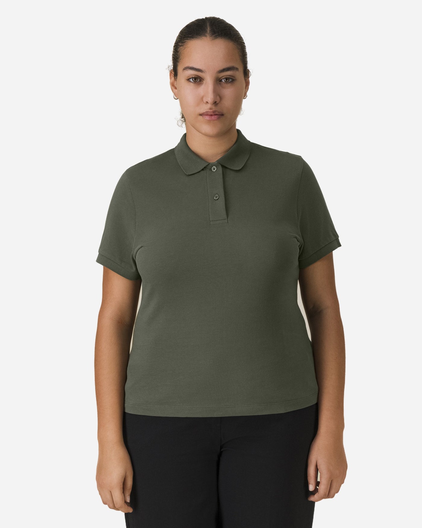 Polo femme Stella Coaster porté, coloris Khaki