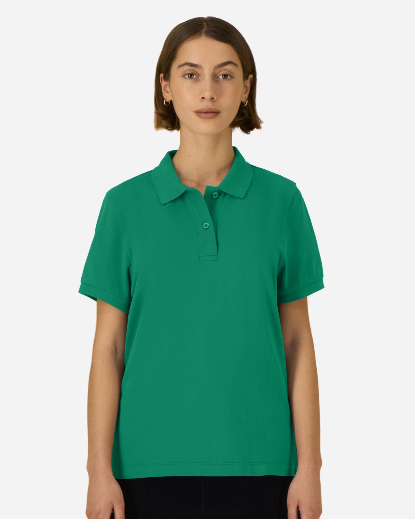 Polo femme Stella Coaster porté, coloris Verdant Green