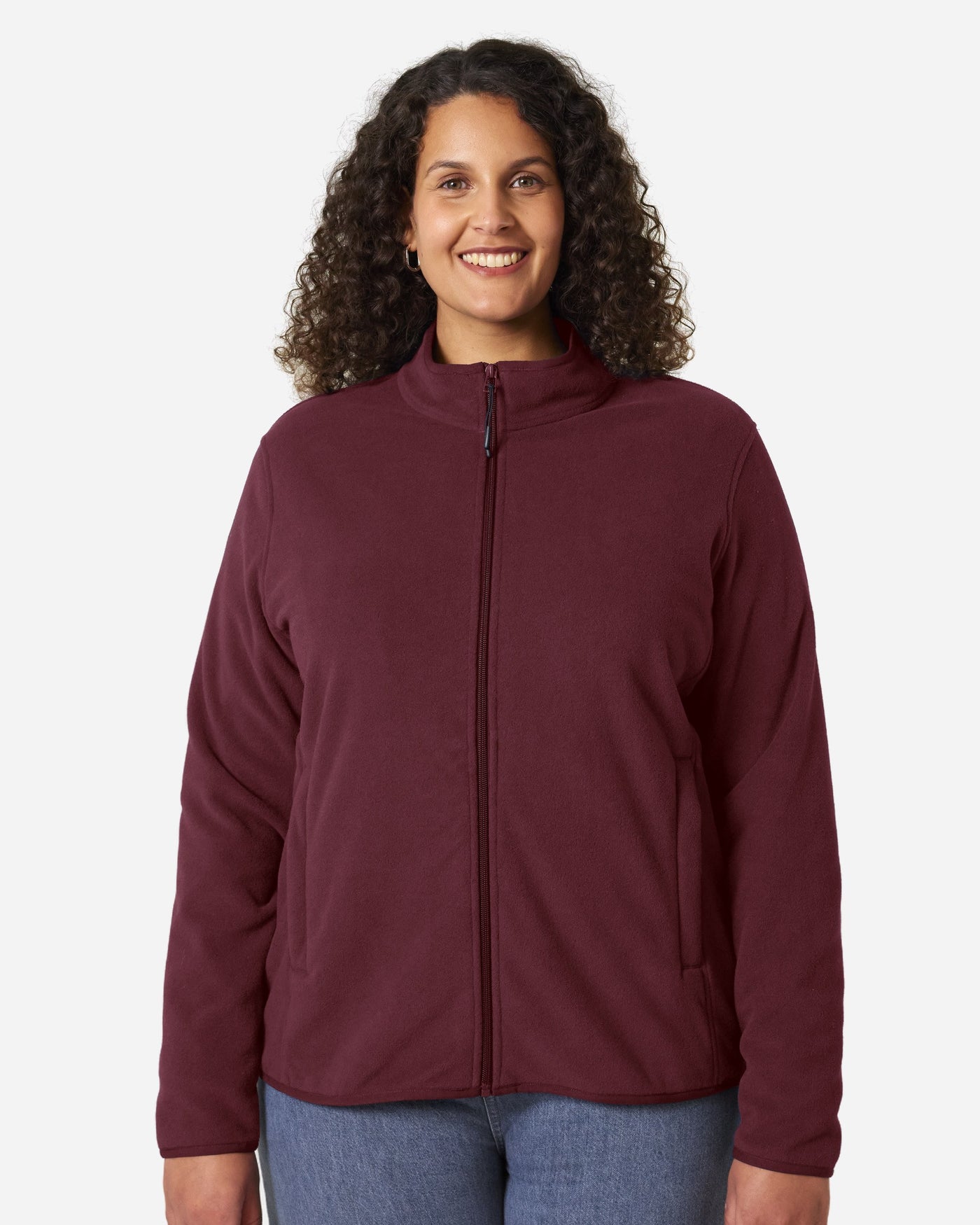 Veste polaire femme Stella Guider porté, coloris Burgundy