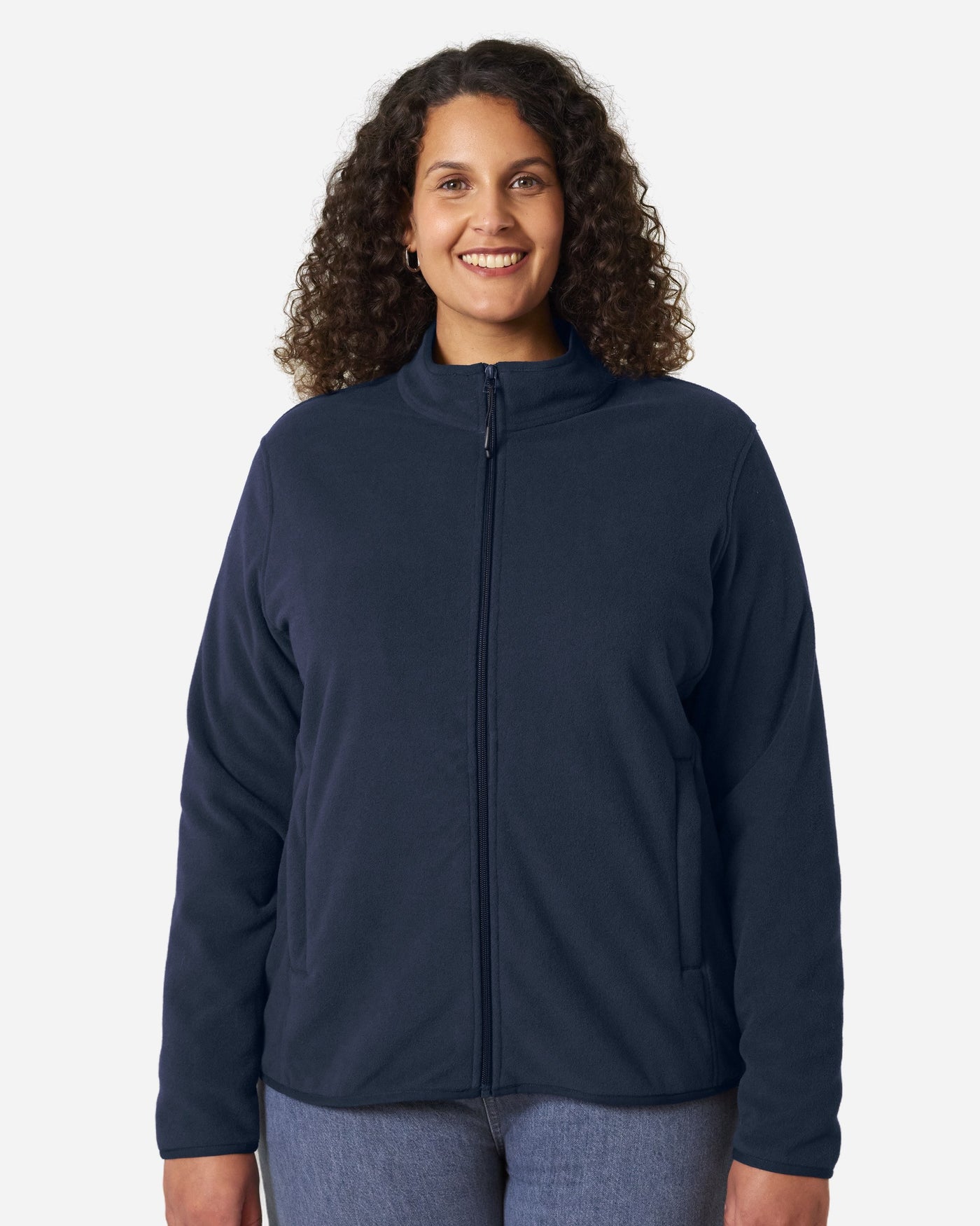 Veste polaire femme Stella Guider porté, coloris French Navy