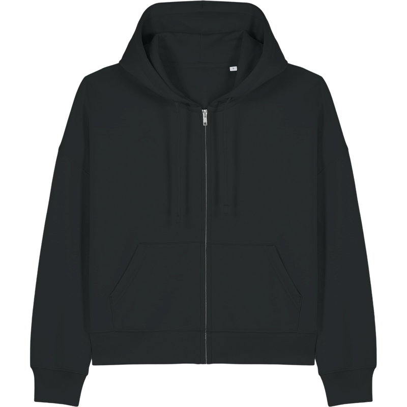 Sweat à capuche zippé femme Stella Ida à plat, coloris Black