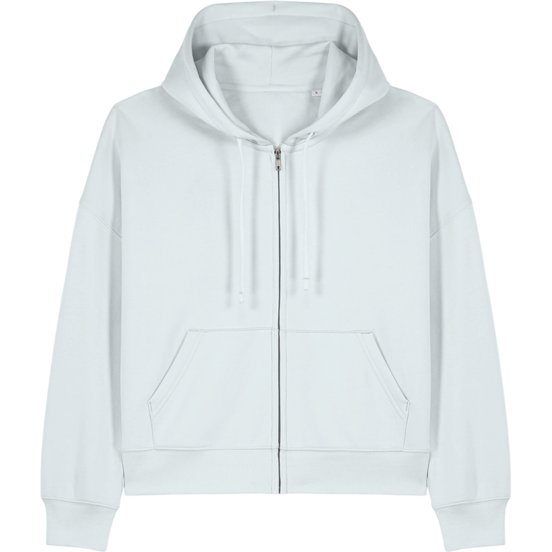 Sweat à capuche zippé femme Stella Ida à plat, coloris Blue Ice