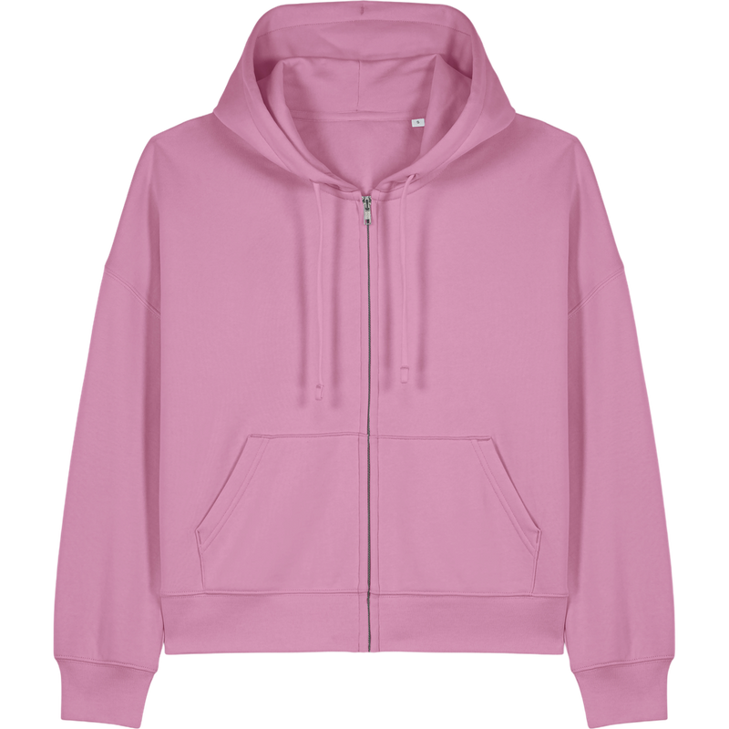 Sweat à capuche zippé femme Stella Ida à plat, coloris Bubble Pink
