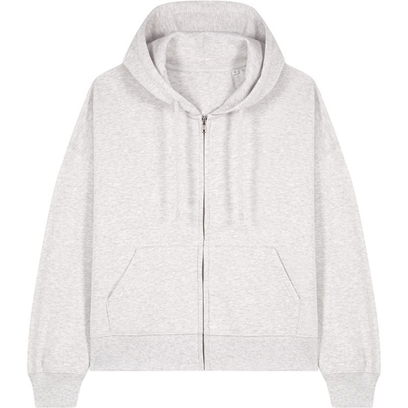 Sweat à capuche zippé femme Stella Ida à plat, coloris Cool Heather Grey