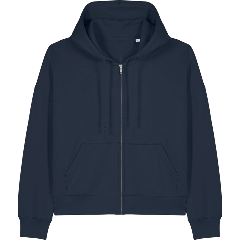 Sweat à capuche zippé femme Stella Ida à plat, coloris French Navy