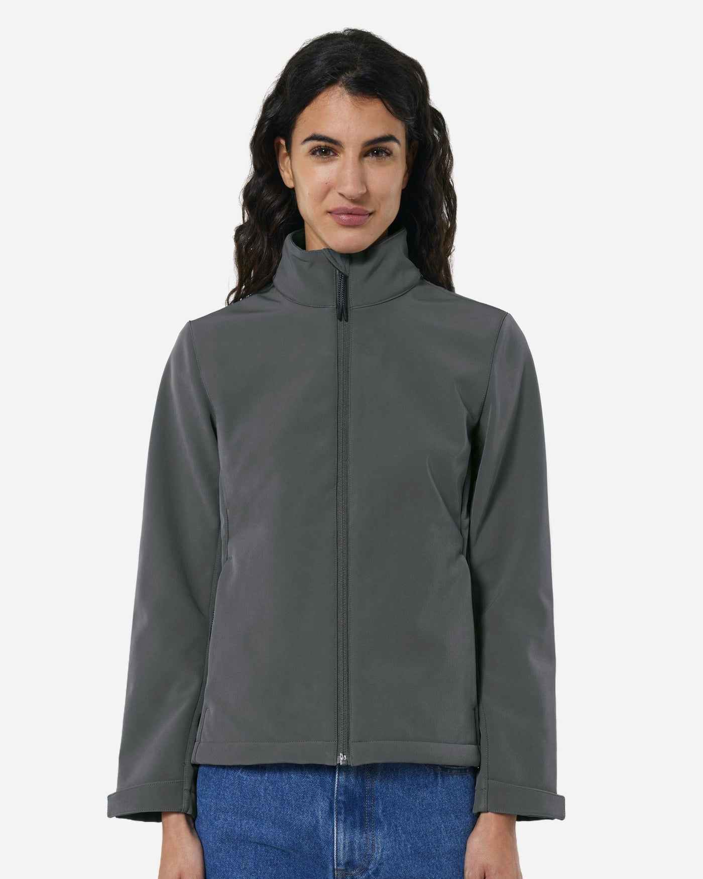 Veste softshell femme Stella Navigator porté, coloris Anthracite