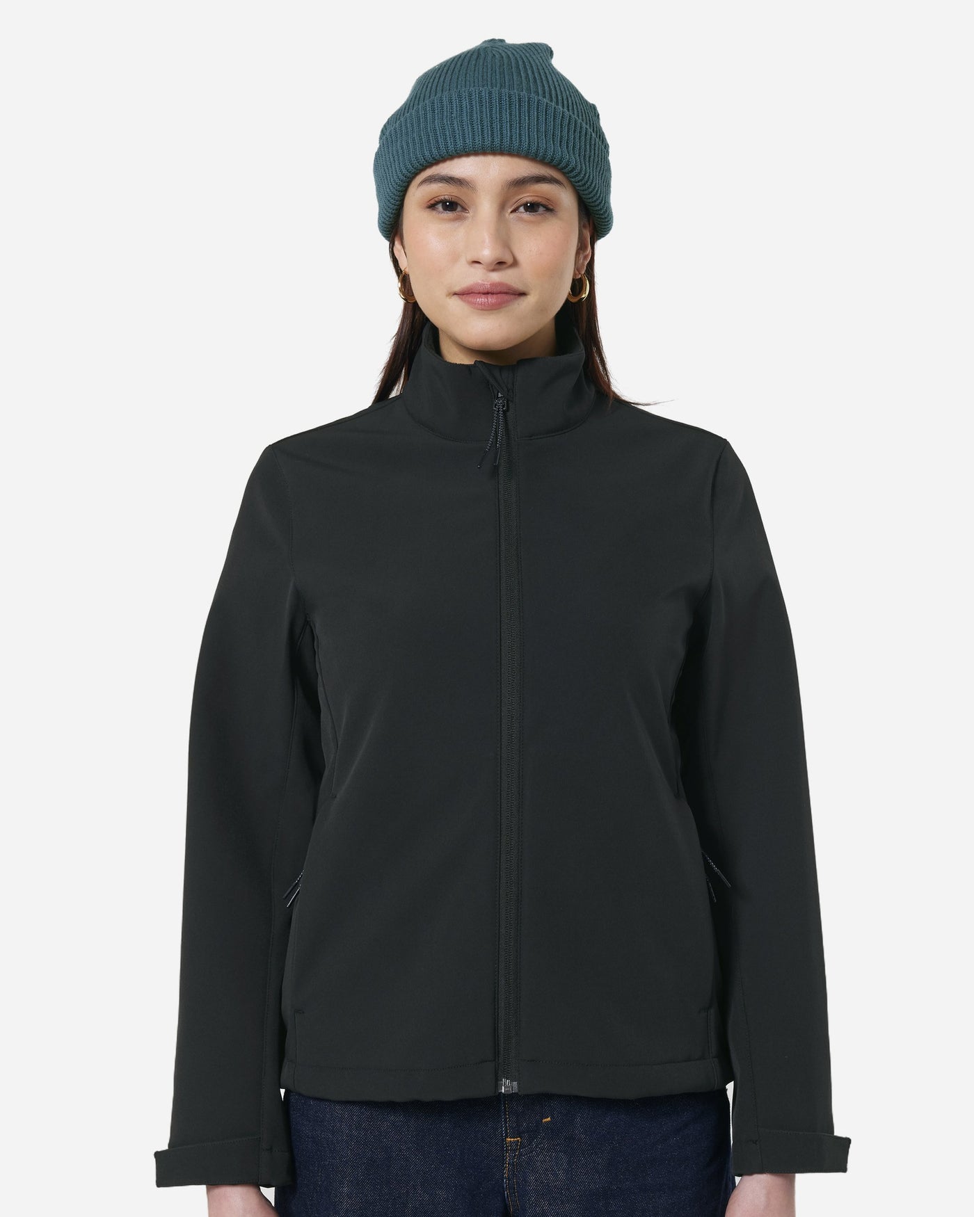 Veste softshell femme Stella Navigator porté, coloris Black