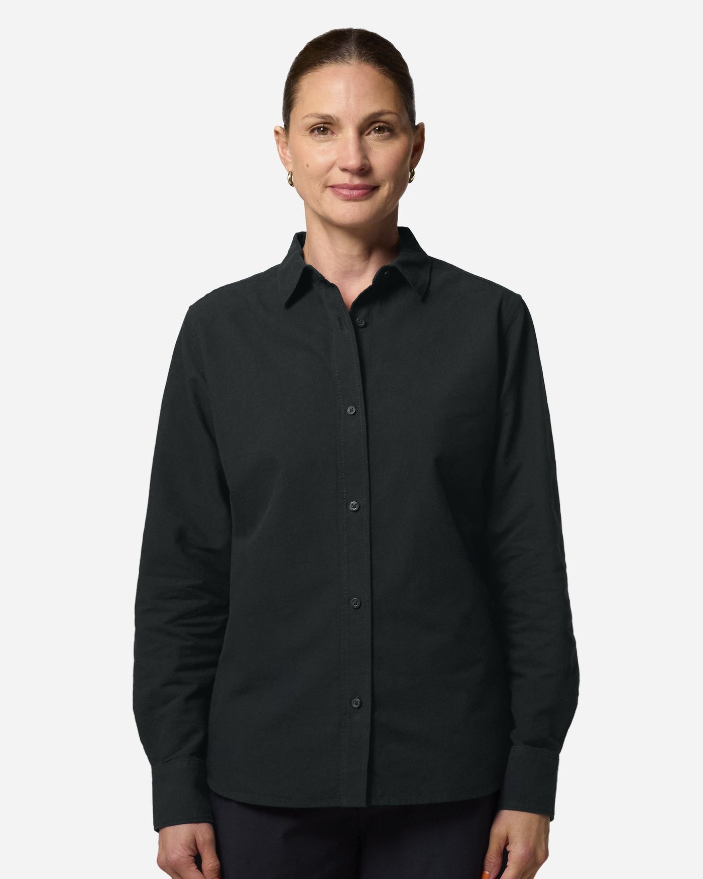 Chemise oxford femme Stella Oxford Shirt porté, coloris Black
