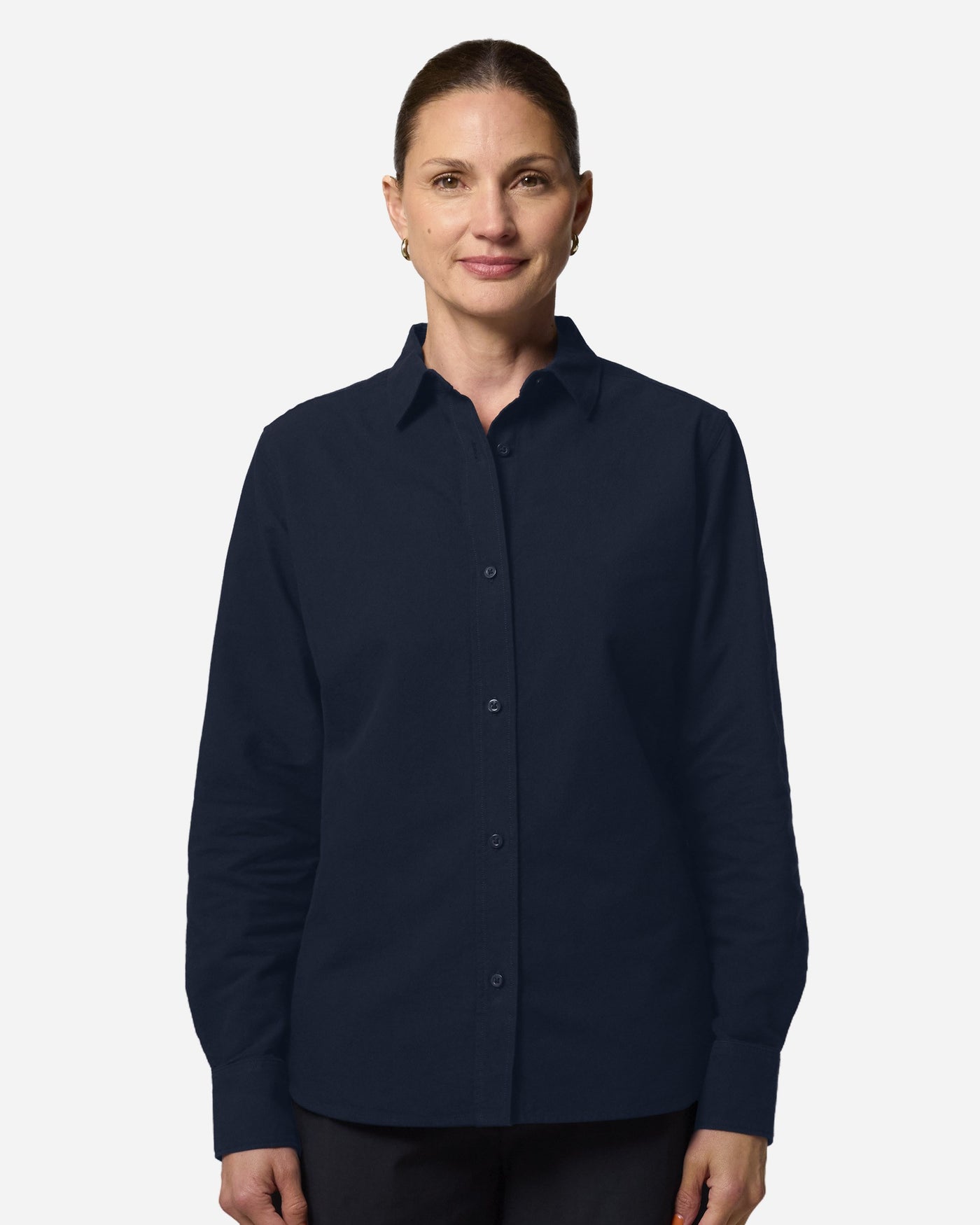 Chemise oxford femme Stella Oxford Shirt porté, coloris French Navy