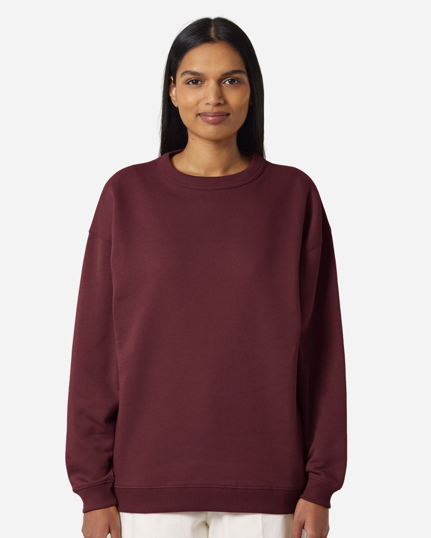 Sweat femme Stella Paloma porté, coloris Burgundy