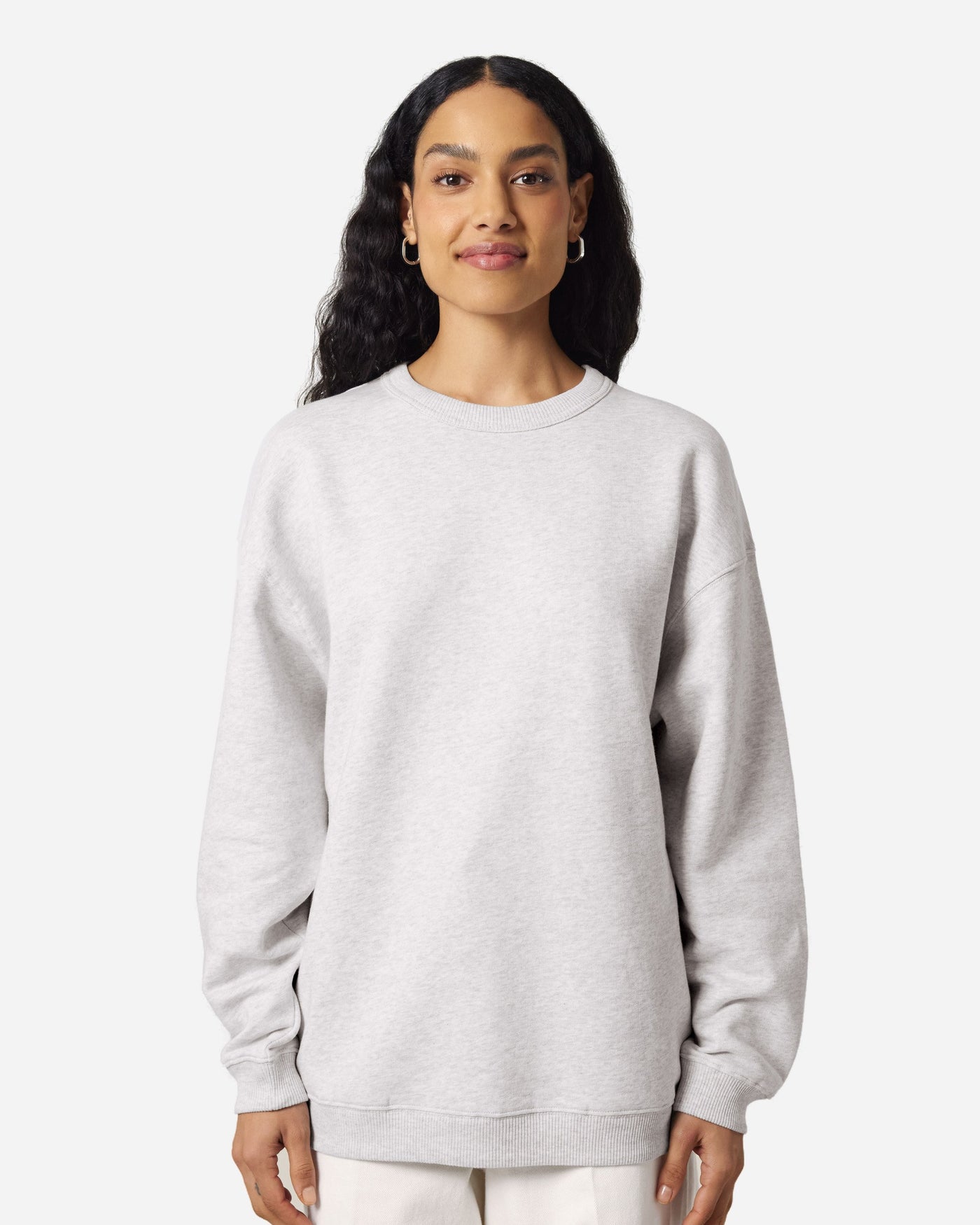 Sweat femme Stella Paloma porté, coloris Cool Heather Grey