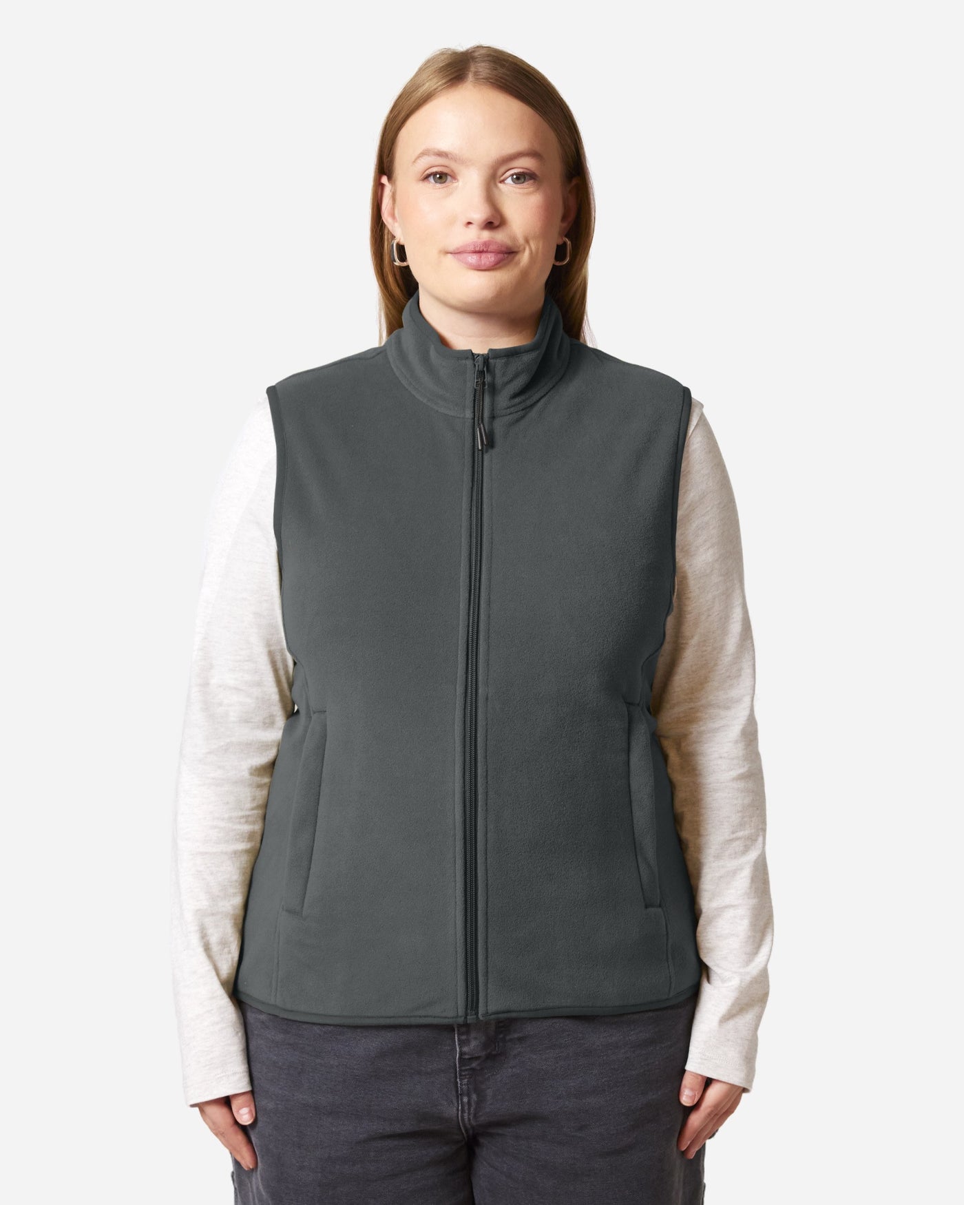 Gilet polaire femme Stella Quester porté, coloris Anthracite