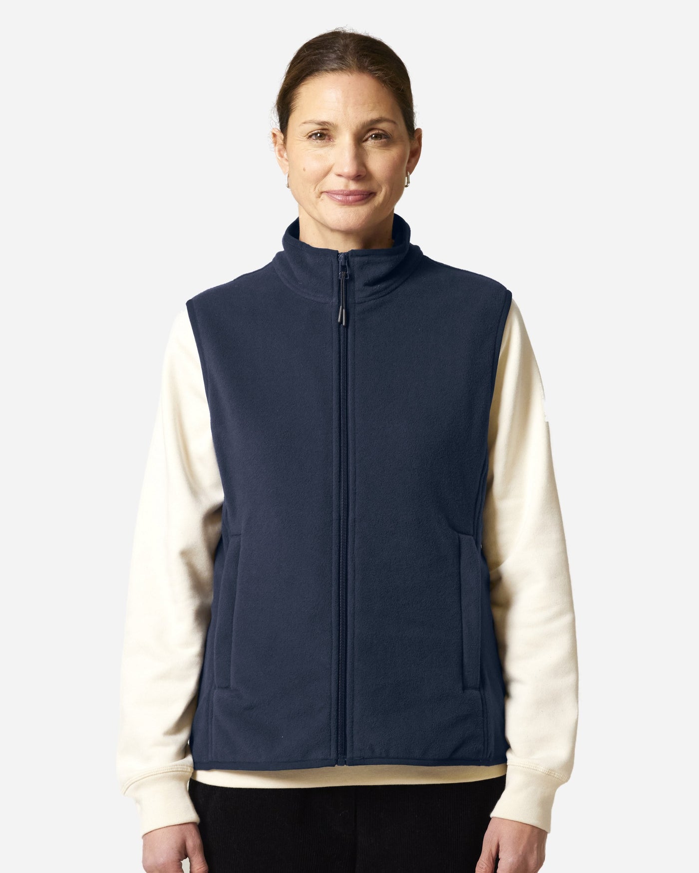 Gilet polaire femme Stella Quester porté, coloris French Navy