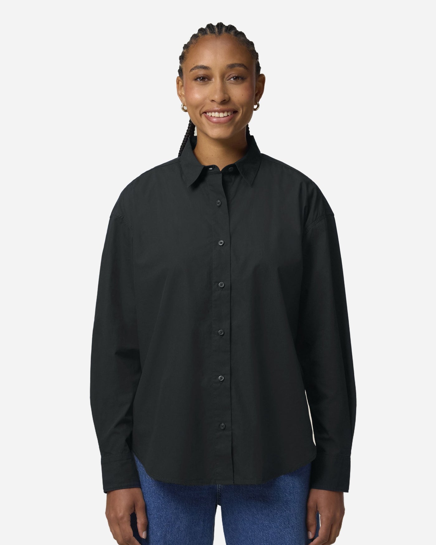 Chemise popeline femme Stella Styler Shirt porté, coloris Black