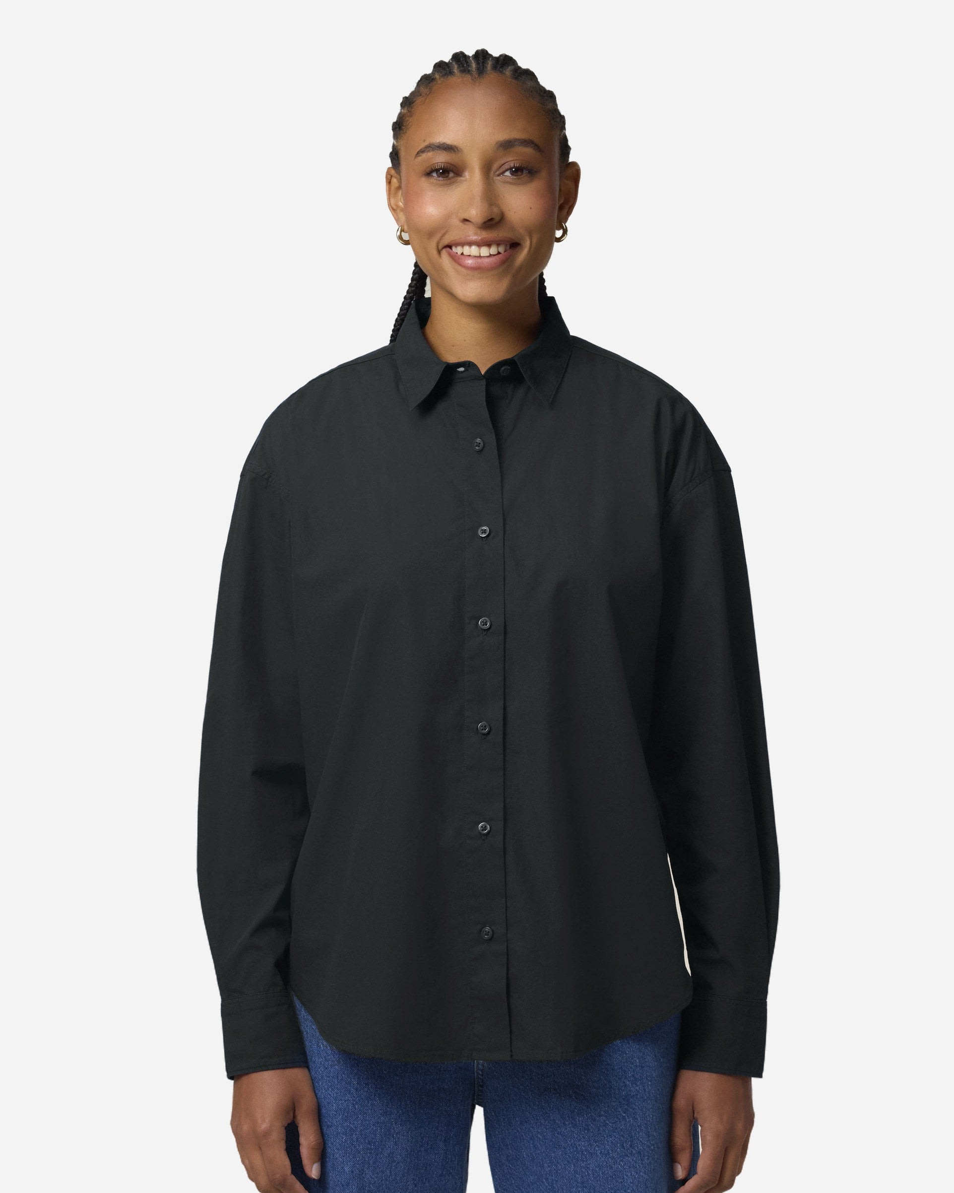 Chemise popeline femme Stella Styler Shirt porté, coloris Black