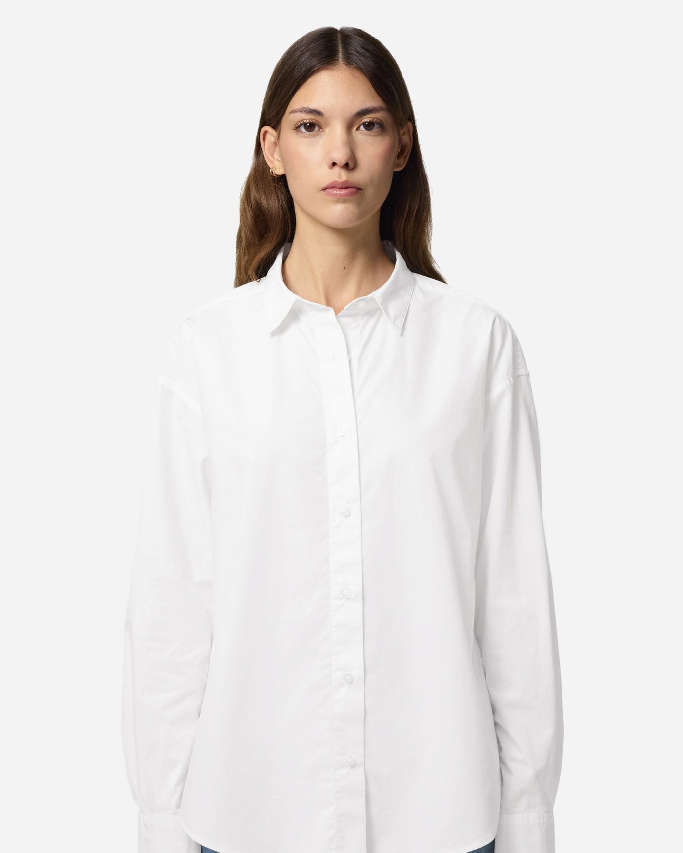 Chemise popeline femme Stella Styler Shirt porté, coloris White