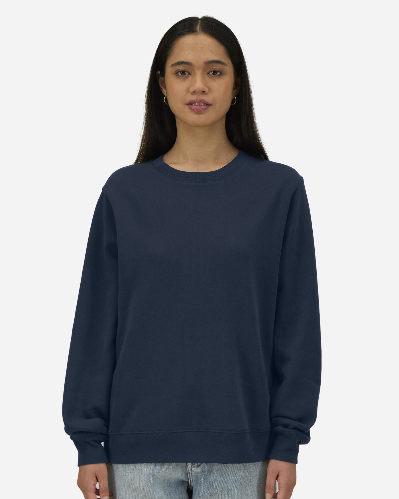 Sweat femme Stella Thinker porté, coloris French Navy