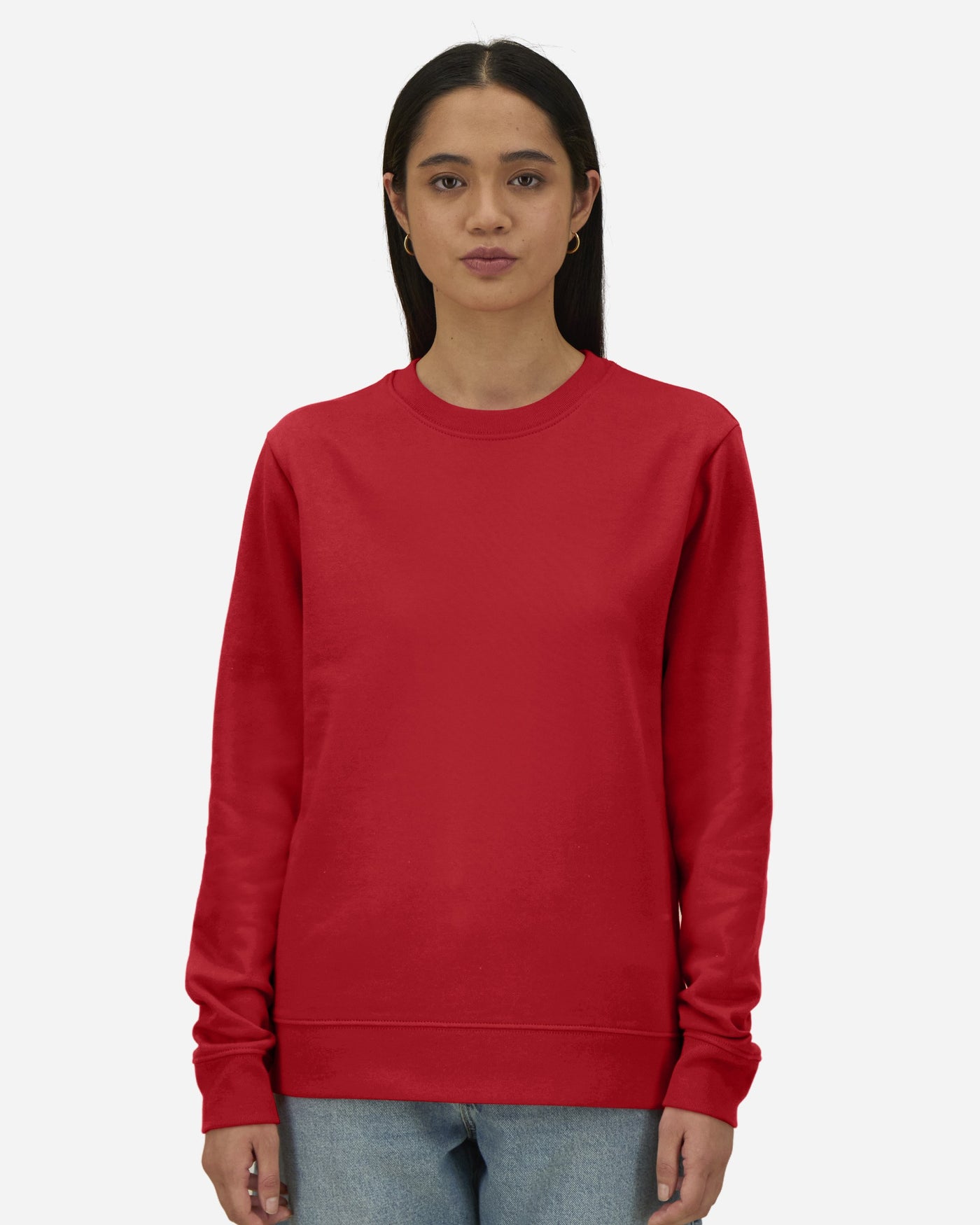 Sweat femme Stella Thinker porté, coloris Red