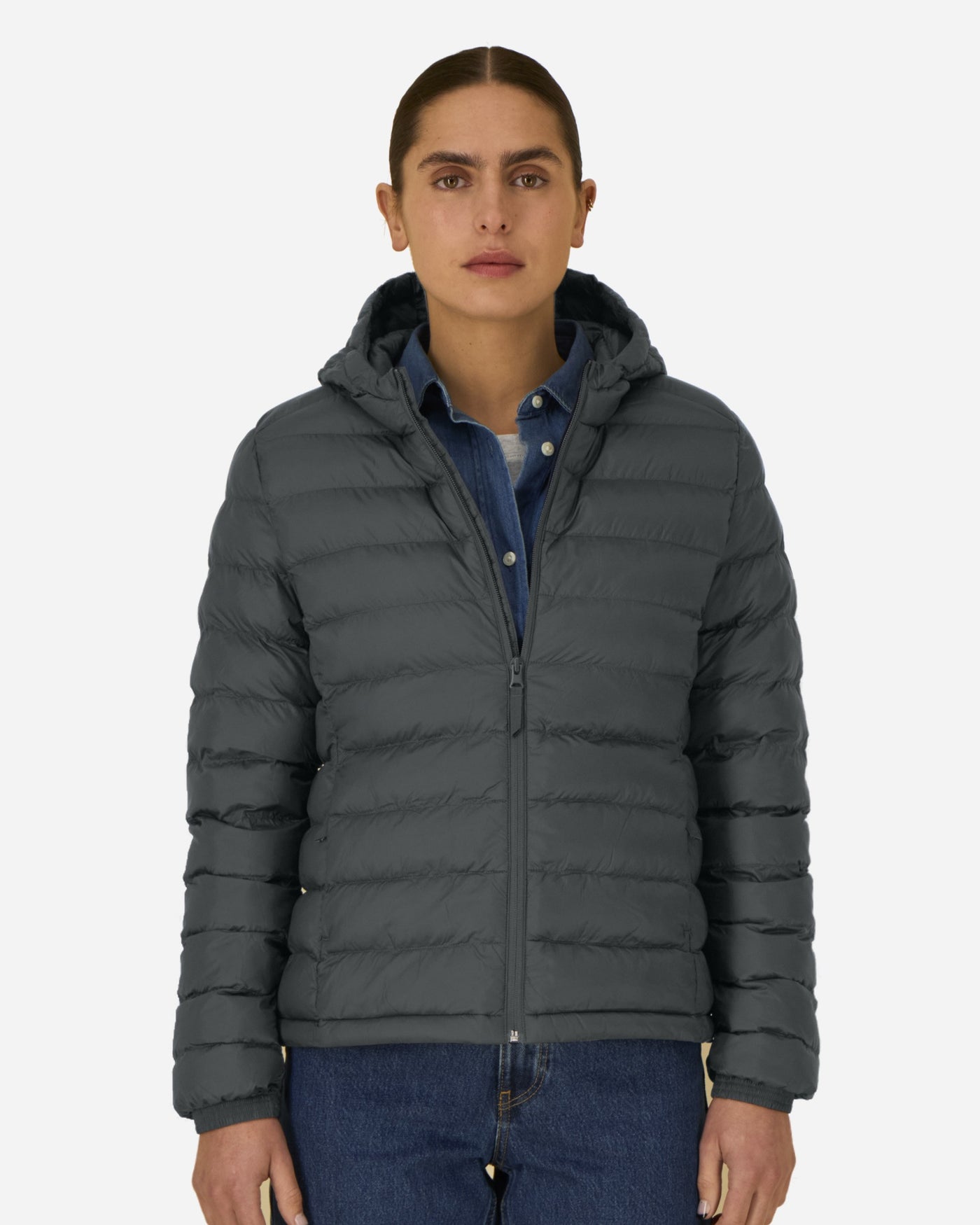 Doudoune à capuche femme Stella Voyager 2.0 porté, coloris Anthracite