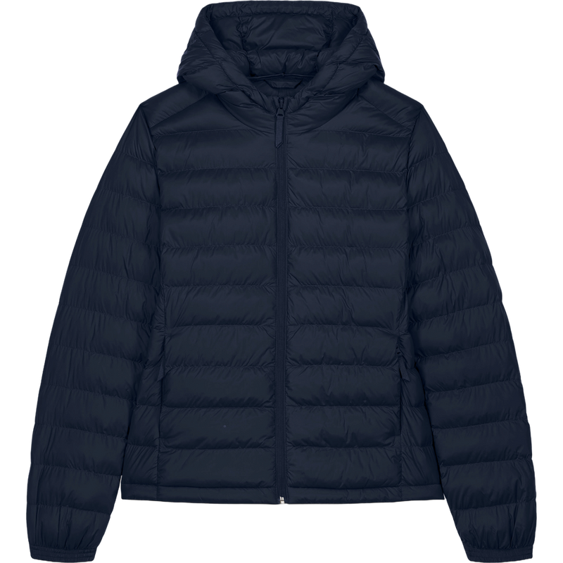 Doudoune à capuche femme Stella Voyager 2.0 à plat, coloris French Navy