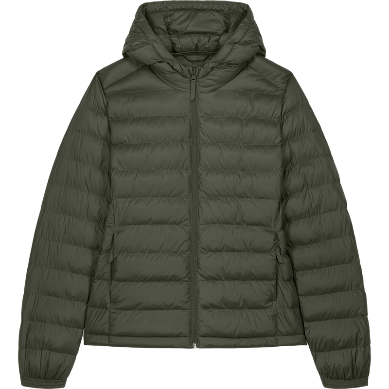 Doudoune à capuche femme Stella Voyager 2.0 à plat, coloris Khaki
