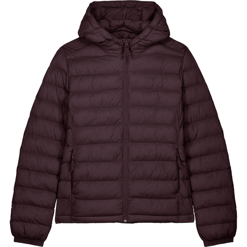Doudoune à capuche femme Stella Voyager 2.0 à plat, coloris Red Brown