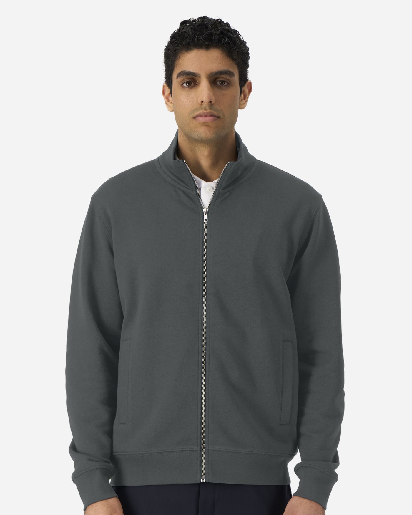 Sweat zippé unisexe Trailer 2.0 porté, coloris Anthracite