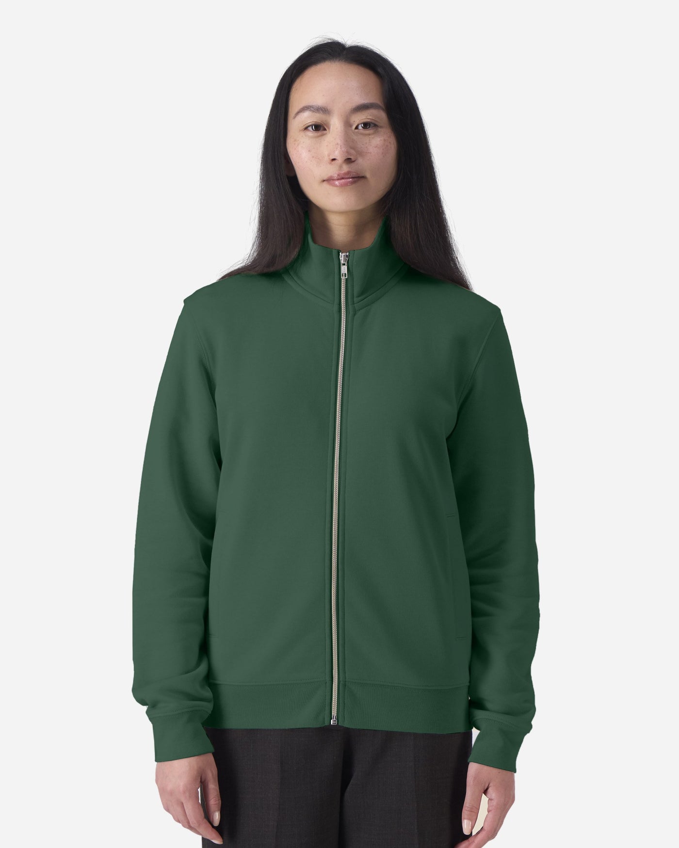 Sweat zippé unisexe Trailer 2.0 porté, coloris Bottle Green