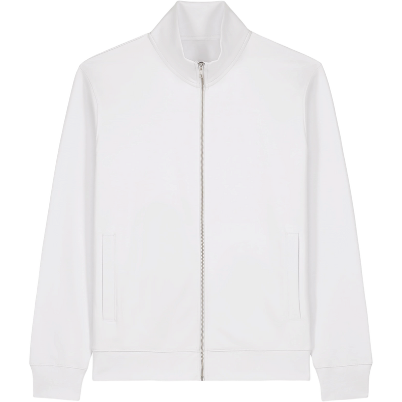 Sweat zippé unisexe Trailer 2.0 à plat, coloris White