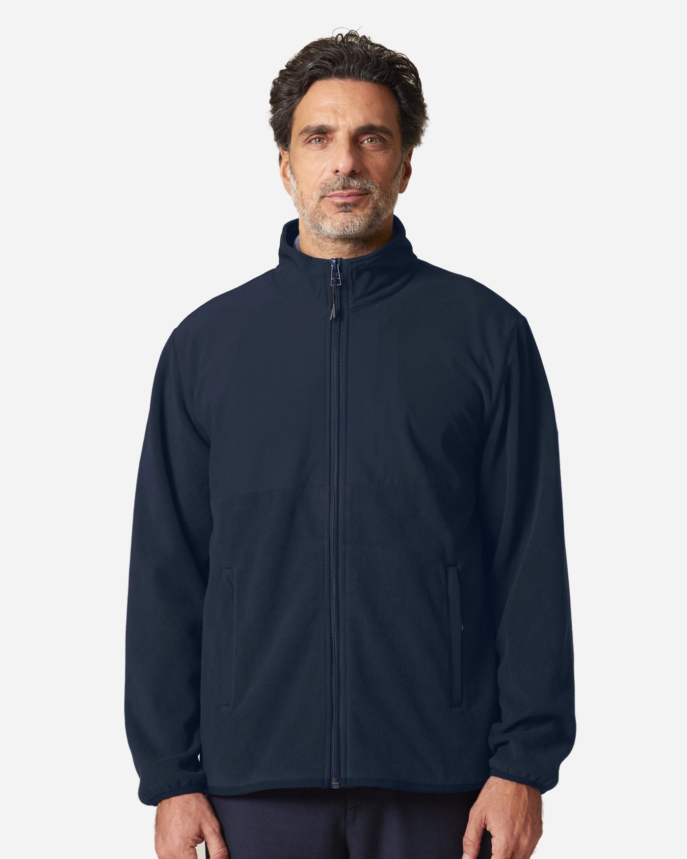 Veste polaire unisexe Trekker porté, coloris French Navy