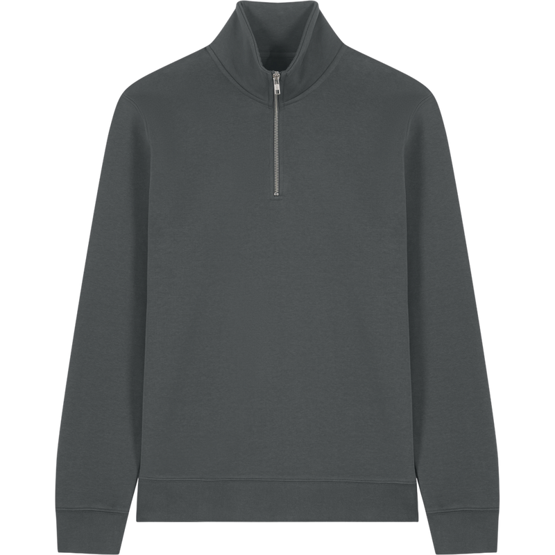 Sweat col zippé unisexe Trucker 2.0 à plat, coloris Anthracite