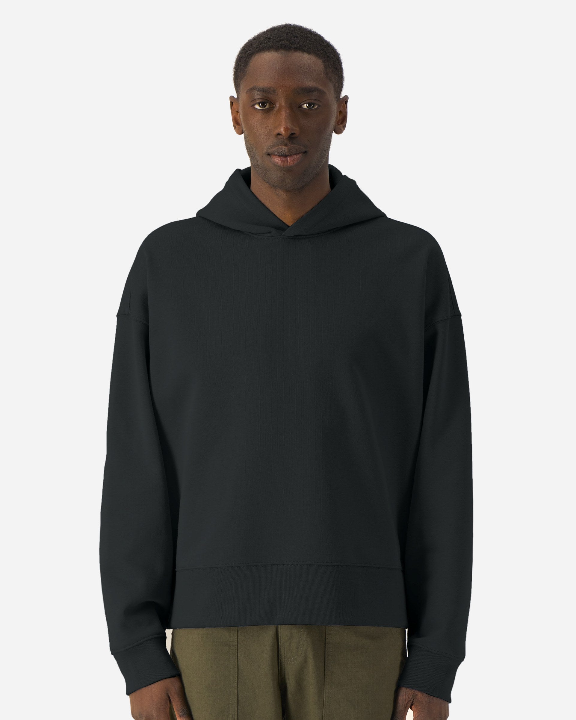 Sweat à capuche unisexe Voicer porté, coloris Black