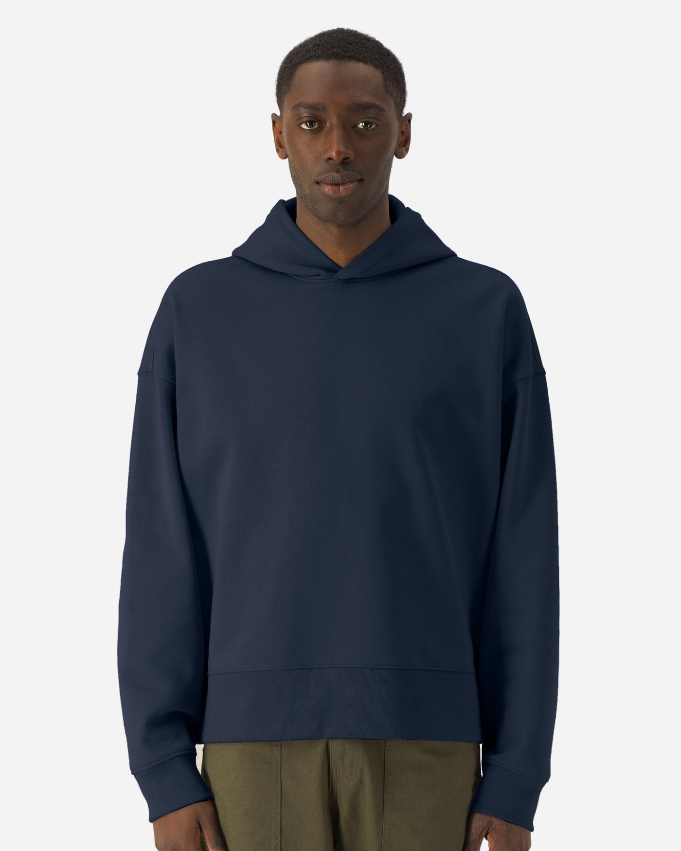Sweat à capuche unisexe Voicer porté, coloris French Navy