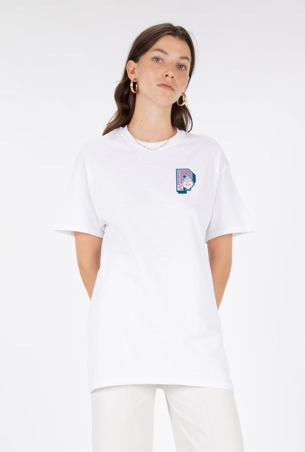 TSHIRT THEBR-LETTRE P VIOLET COEUR