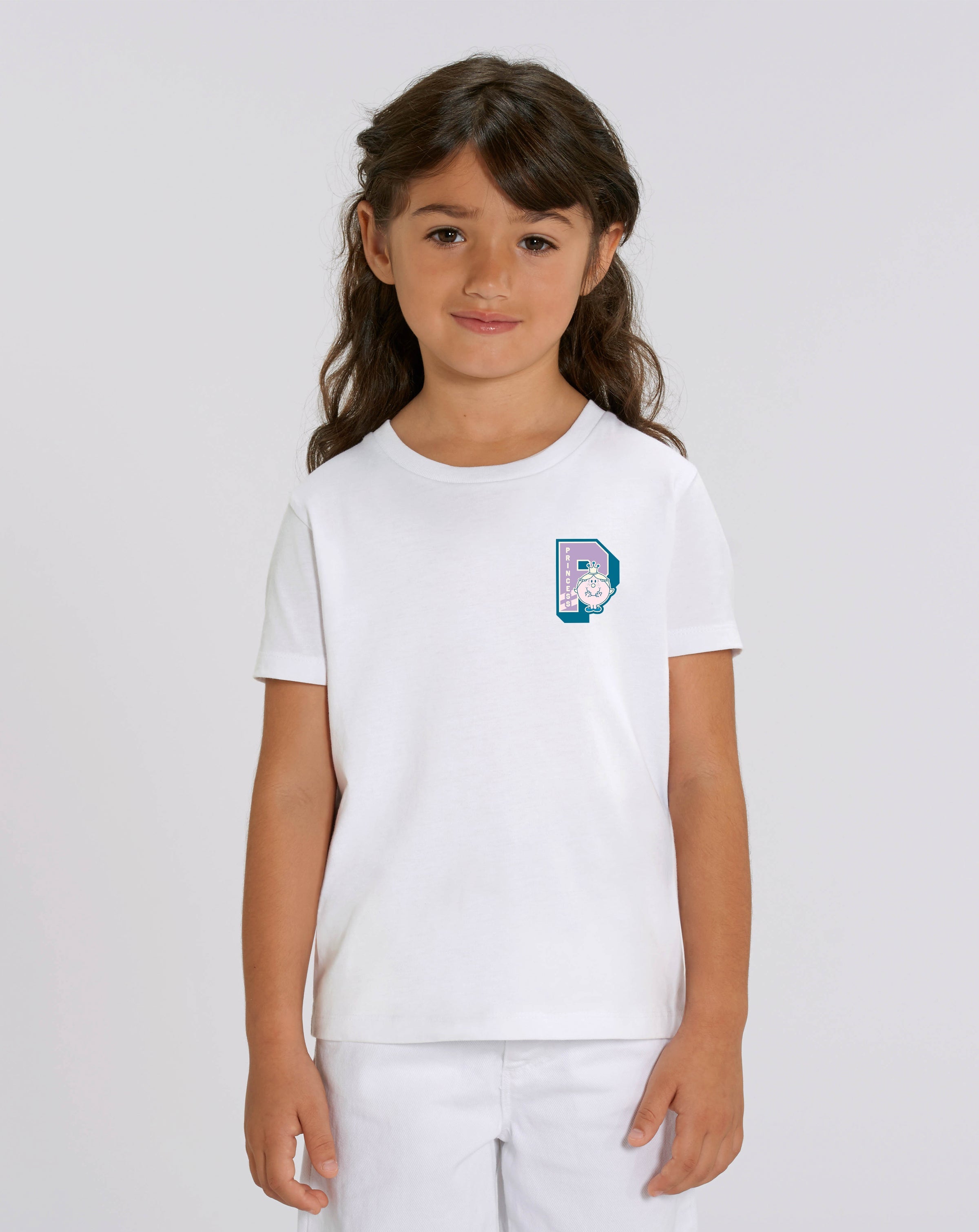 TSHIRT THEBR-LETTRE P VIOLET COEUR