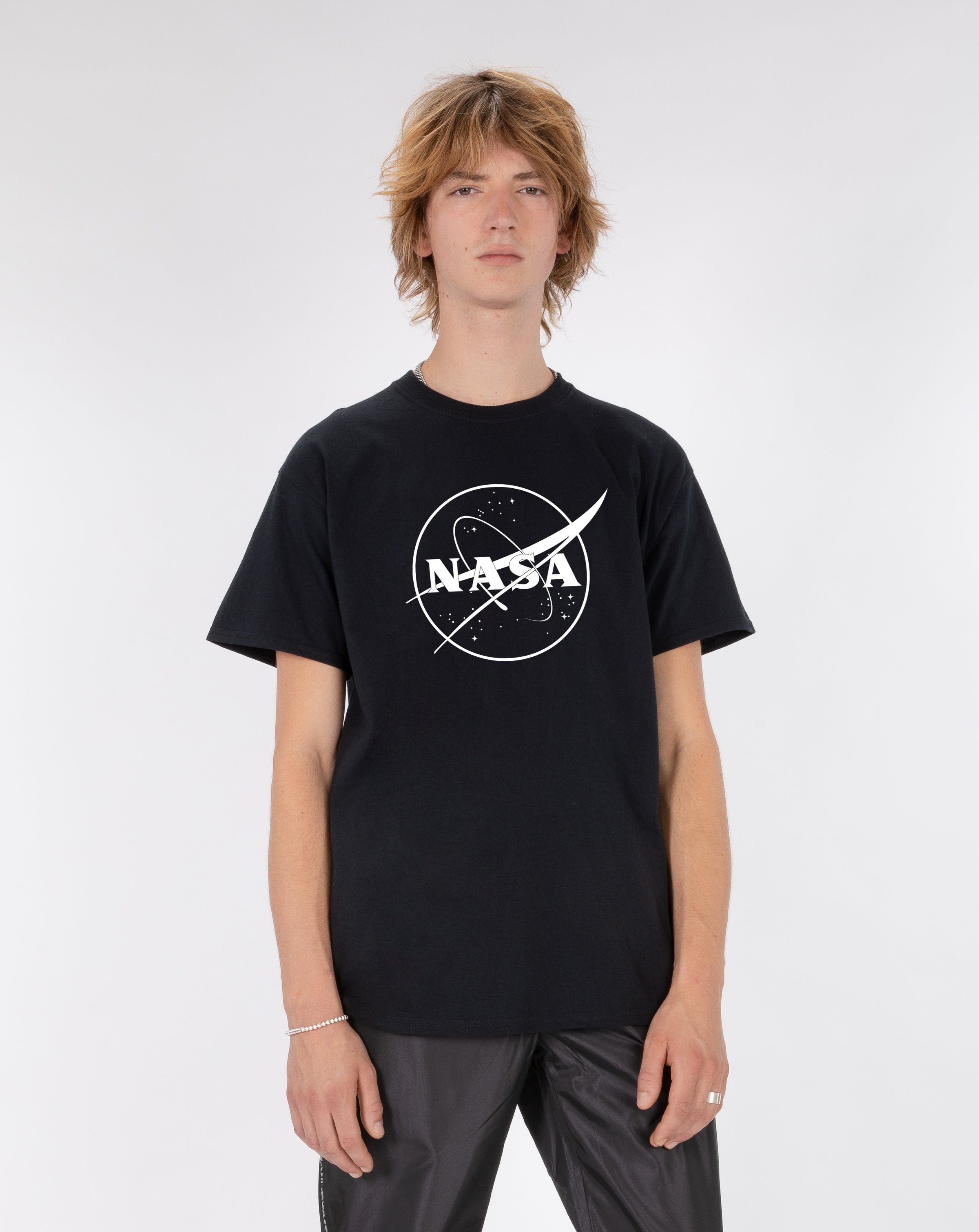 TSHIRT THEBR-LOGO NASA BLACK AND WHITE
