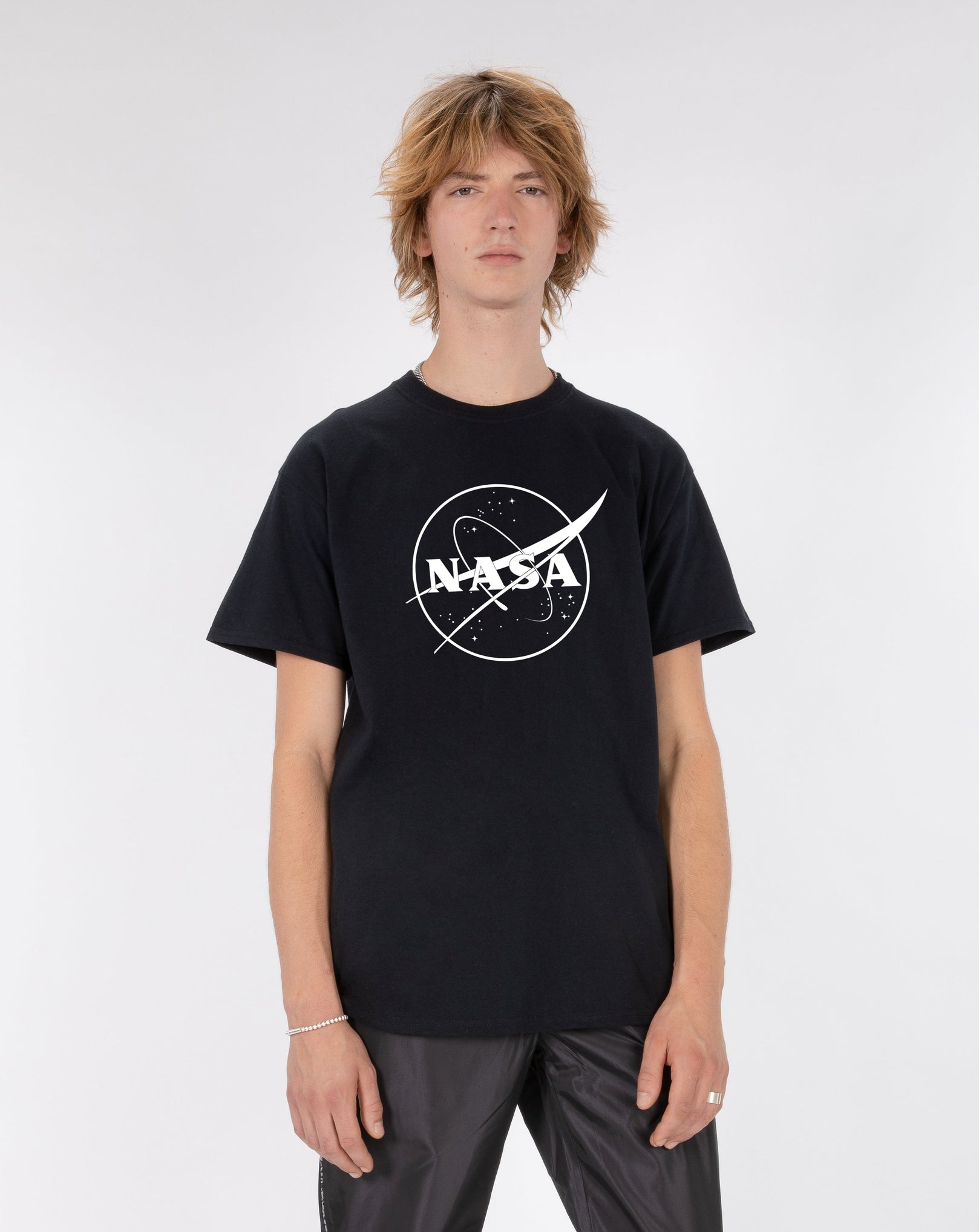 TSHIRT THEBR-LOGO NASA BLACK AND WHITE